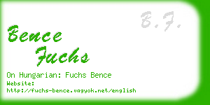 bence fuchs business card